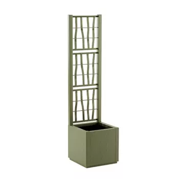 Jardinière carrée STEFANPLAST Ethica avec treillis 36x36x140 cm vert