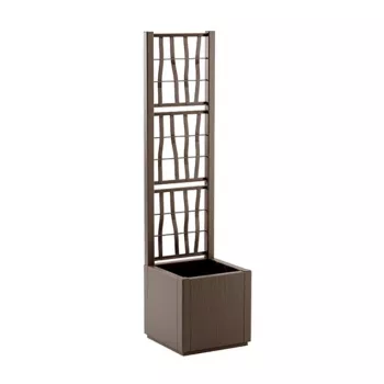 Jardinière carrée STEFANPLAST Ethica avec treillis intégré 36x36x140 cm marron