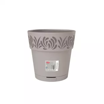 Pot de fleurs STEFANPLAST Gaia avec soucoupe Ø25x25 cm gris clair
