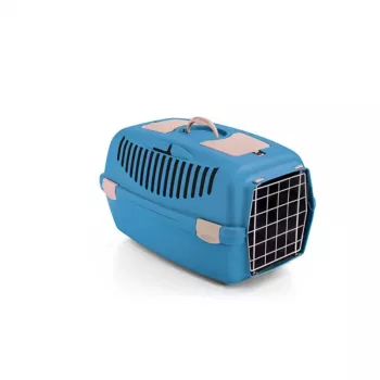 STEFANPLAST Gulliver 2 caisse de transport pour animaux avec porte métallique 55x36x35 cm bleue