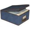 Boîte de rangement en tissu ORDINETT 48x36x19 cm bleue
