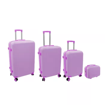 Ensemble de 4 valises rigides ORDINETT 98 L/60 L/43 L/15 L rose
