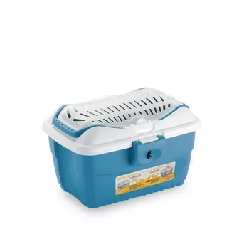 Cage de transport Mini Gulliver STEFANPLAST 40x30x24 cm blanc/bleu