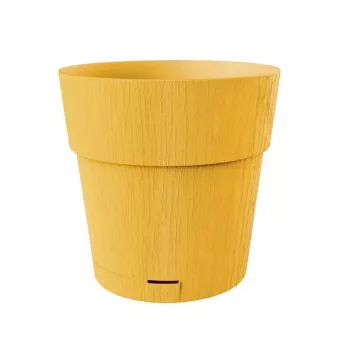 Pot de fleurs rond avec soucoupe Ethica STEFANPLAST, 25 cm, jaune moutarde