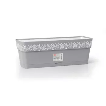 Jardinière avec soucoupe Gaia 50x18x17 cm grise STEFANPLAST