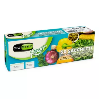 Sachets alimentaires hermétiques GIOSTYLE 50 pièces (25 x 24x26,5 cm + 25 x 20,5x20,5 cm)
