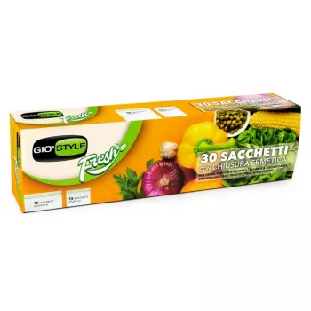 Sachets alimentaires hermétiques GIOSTYLE 30 pièces (15 pièces 28,5x41 cm + 15 pièces 27x34 cm)