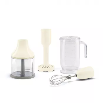Ensemble d'accessoires pour mixeur plongeant SMEG HBAC11CR, 4 pièces, crème