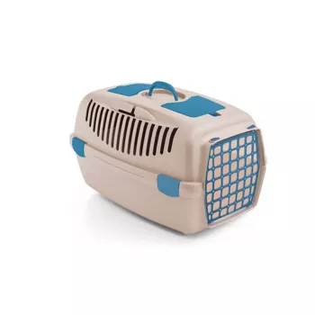 Caisse de transport pour animaux Gulliver 3 61x40x38 cm travertin blanc avec porte en plastique STEFANPLAST