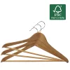 Cintres en bois ORDINETT lot de 6, hêtre, 44,5 cm, finition naturelle, crochets pivotants