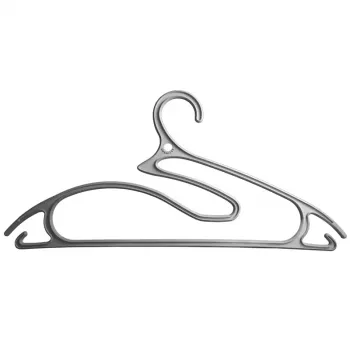 Cintres ORDINETT 5 pièces plastique collection 5 en 1 42 cm argent