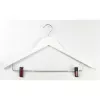 ORDINETT cintres en bois avec pinces, lot de 2, blanc, 44,5 cm