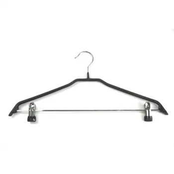 Cintres avec pinces ORDINETT 2 pièces acier/vinyle antidérapants 44 cm noirs