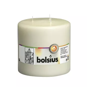 Bougie cylindre Mamoth BOLSIUS à 3 mèches Ø150x150 mm beige