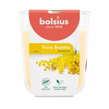 Bougie parfumée BOLSIUS True Scents mimosa en pot de verre Ø80x73 mm