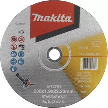 Makita E-13764 disque à tronçonner 230 mm, alésage 22,23 mm, épaisseur 1,9 mm, pour métal et acier inoxydable