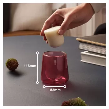 Bougie parfumée en verre BOLSIUS Clean Light vanille & fève tonka Ø95x85 mm