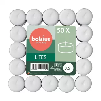 Bougies chauffe-plat BOLSIUS 50 pièces blanches