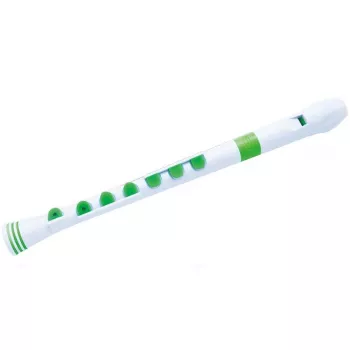 Flûte à bec soprano NUVO Recorder+ blanche et verte, doigté allemand, tonalité de do, plastique ABS, avec étui, tige de nettoyage et tableau de doigtés