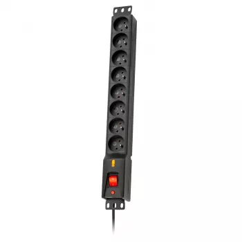 Lestar LXRM 816 16A PDU rack 19 pouces 8 prises avec prises Schuko, câble 5m