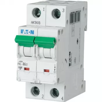 Eaton PXL-C6/2 disjoncteur miniature (MCB), 2 pôles, 6 A, courbe C, 6 kA, 230/400 V AC 236278