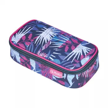 herlitz be.bag beatBox Indigo Flowers trousse, polyester, compartiment principal à fermeture éclair XXL, 1 pièce 400197550