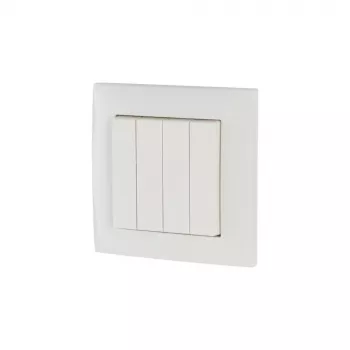 Eaton xComfort RF interrupteur mural sans fil à 4 boutons, alimenté par pile, blanc pur (173413)