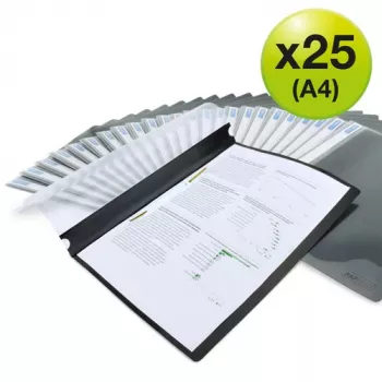 Chemise à attaches Rapesco ECO A4 noire (lot de 25) - 1815