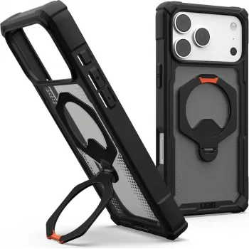 Coque UAG Urban Armor Gear Plasma XTE 360 MagSafe Kickstand pour Apple iPhone 18 Pro Max/17 Pro Max - noire/orange/grise transparente 114572114097