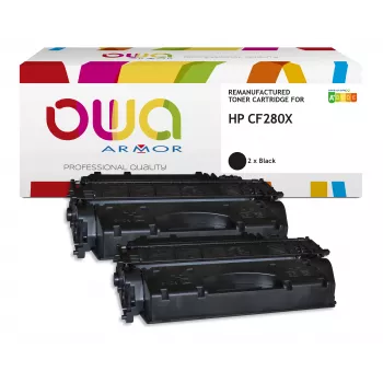 Cartouche de toner compatible Armor OWA lot de 2 noire remplaçant HP CF280X/CF280XD