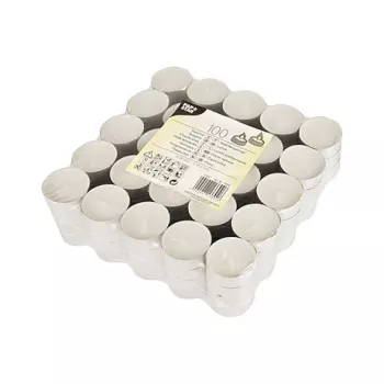 PAPSTAR Bougies chauffe-plat, blanc, 100 pièces (13302)