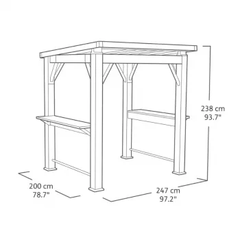 Pavillon de jardin en aluminium à toit rigide KETER Gazebo Grill 29213898