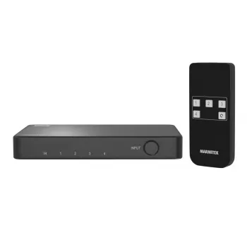 MARMITEK Connect 740 commutateur HDMI 2.0 4 ports avec télécommande, 4K@60Hz, HDR, HDCP 2.2, boîtier métallique