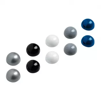 MAUL Magnets Ø 3.0 x 1.9 mm, 10-Piece Set, Silver, Black, White, Grey, Blue