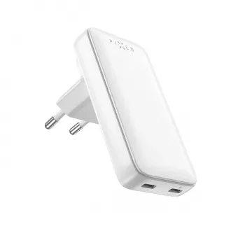 Fixed Slim Traveller chargeur de voyage 2xUSB-C avec adaptateurs mondiaux, GaN, 45W – blanc
