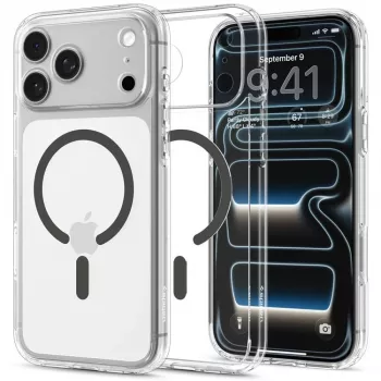 Coque SPIGEN Ultra Hybrid MagSafe pour iPhone 17 Pro / 18 Pro transparent/graphite