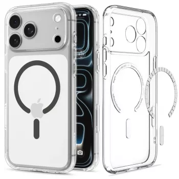 Coque SPIGEN Ultra Hybrid MagSafe pour iPhone 17 Pro / 18 Pro transparent/graphite