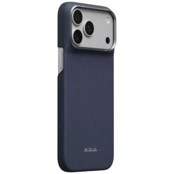 Coque PITAKA Edge Case PTKWeaving-Sapphire MagSafe pour iPhone 18 Pro Max / 17 Pro Max bleue