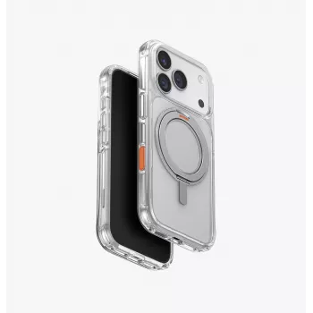 Coque UNIQ Swivix pour iPhone 17 Pro avec béquille rotative à 360°, transparente