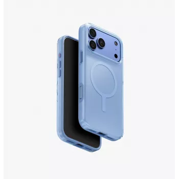 Coque de charge UNIQ Clario MagClick pour iPhone 18 Pro Max / 17 Pro Max, bleue