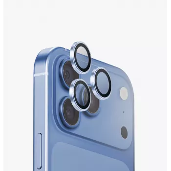 Protecteur d'objectif de caméra UNIQ Optix Aluguard (DX2) pour iPhone 18 Pro / iPhone 18 Pro Max, bleu avec applicateur