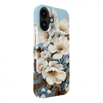 Coque fine Evelatus pour Apple iPhone 16 avec MagSafe - impression personnalisée Flower Blue