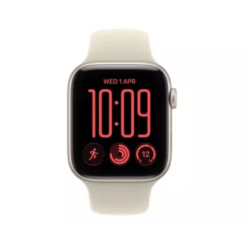 Apple Watch SE 3 GPS + Cellular 44 mm boîtier en aluminium lumière stellaire avec bracelet Sport sable - M/L