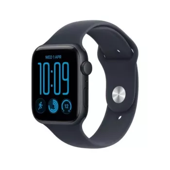 Apple Watch SE 3 GPS 44 mm boîtier en aluminium minuit avec bracelet sport bleu - S/M