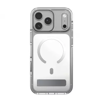 Coque Zagg Santa Cruz Snap Metallic avec support pour iPhone 18 Pro / 17 Pro, argent