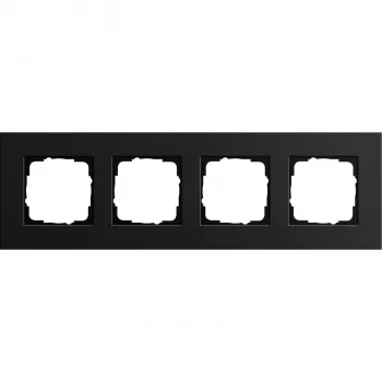 Cadre de recouvrement Gira 4 postes, aluminium noir (0214126)