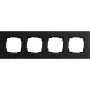 Cadre de recouvrement Gira 4 postes, aluminium noir (0214126)
