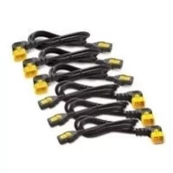 APC AP8702R Kit de cordons d'alimentation, 6 pièces, verrouillable C13 vers C14 (90°), 0,6 m