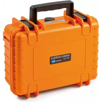 Valise à outils B&W 1000/O/SI, orange, polypropylène (PP), résistante à la poussière, étanche, 248,92 x 175,26 x 93,98 mm