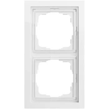 Cadre de recouvrement GIRA 021270 2 postes, Gira F200, blanc pur
